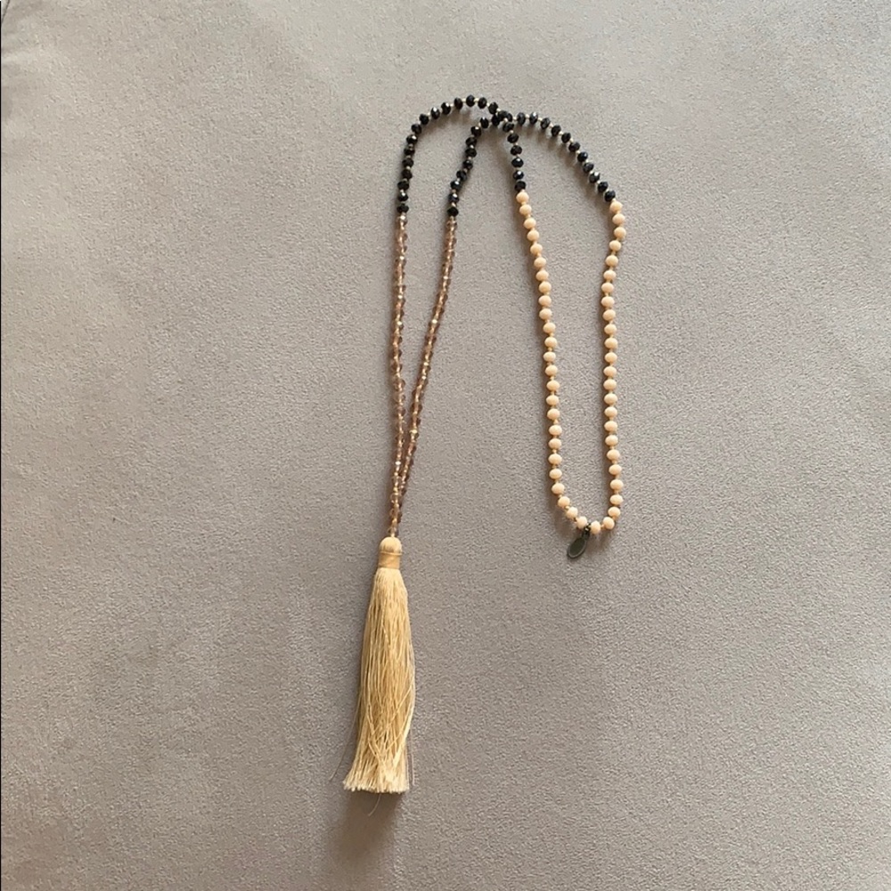 Island Girl Long Beaded Tassel Necklace